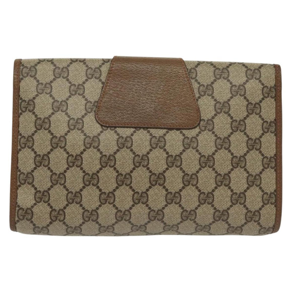 GUCCI GG Supreme Web Sherry Line Clutch Bag PVC Beige Red 89 01 030 Auth ep10148