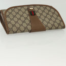 GUCCI GG Supreme Web Sherry Line Clutch Bag PVC Beige Red 89 01 030 Auth ep10148-6