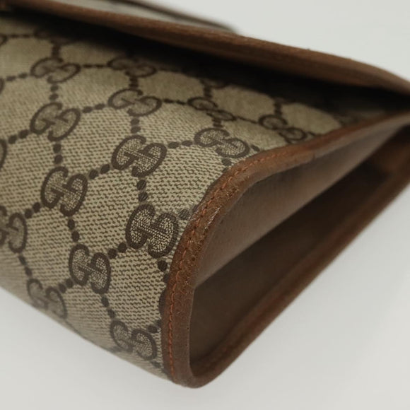 GUCCI GG Supreme Web Sherry Line Clutch Bag PVC Beige Red 89 01 030 Auth ep10148