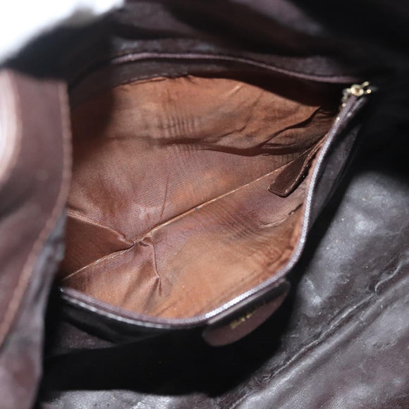 GUCCI Bamboo Hand Bag Leather 2way Gold Black 001 2123 1577 Auth ep10149