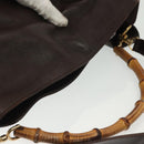 GUCCI Bamboo Hand Bag Leather 2way Gold Black 001 2123 1577 Auth ep10149-6