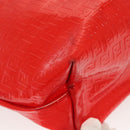 FENDI Zucchino Tote Bag Vinyl Red White Auth ep10155-15