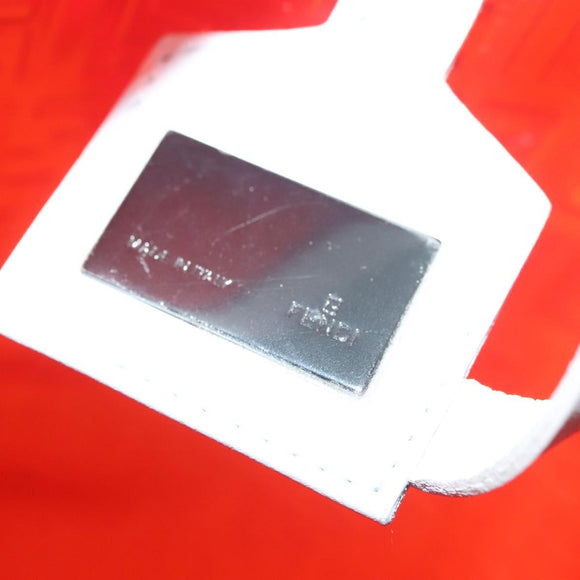 FENDI Zucchino Tote Bag Vinyl Red White Auth ep10155