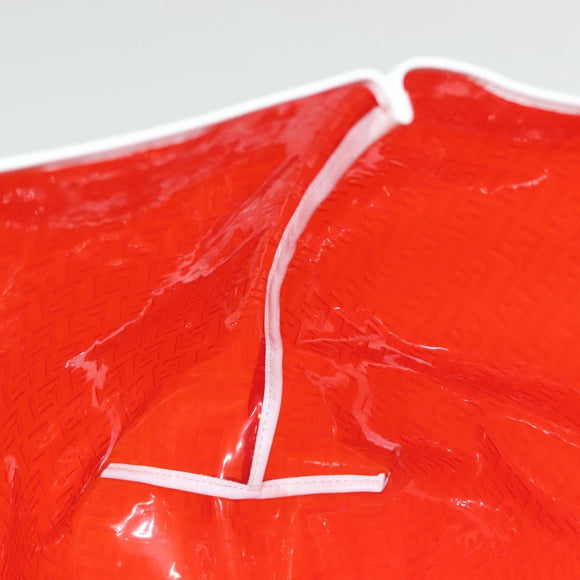 FENDI Zucchino Tote Bag Vinyl Red White Auth ep10155