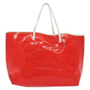 FENDI Zucchino Tote Bag Vinyl Red White Auth ep10155-2