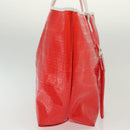 FENDI Zucchino Tote Bag Vinyl Red White Auth ep10155-4