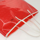 FENDI Zucchino Tote Bag Vinyl Red White Auth ep10155-6