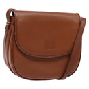 Burberrys Shoulder Bag Leather Brown Gold Auth ep10157-1