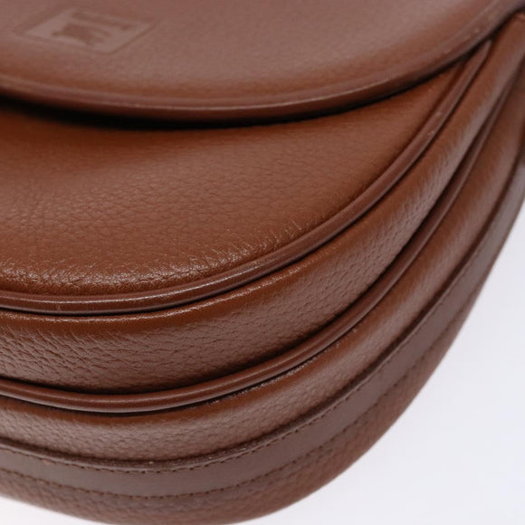 Burberrys Shoulder Bag Leather Brown Gold Auth ep10157