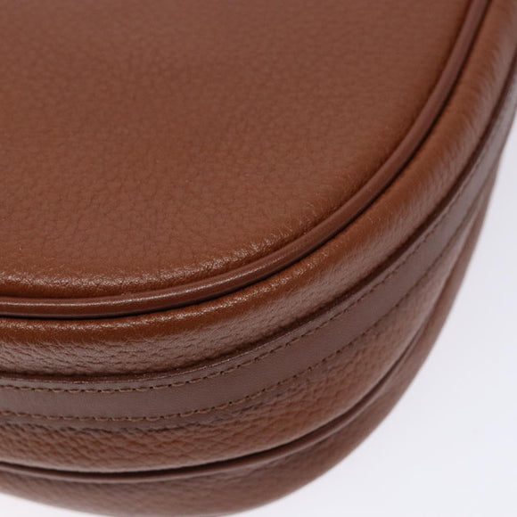 Burberrys Shoulder Bag Leather Brown Gold Auth ep10157