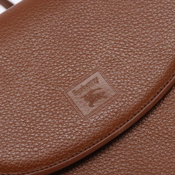Burberrys Shoulder Bag Leather Brown Gold Auth ep10157
