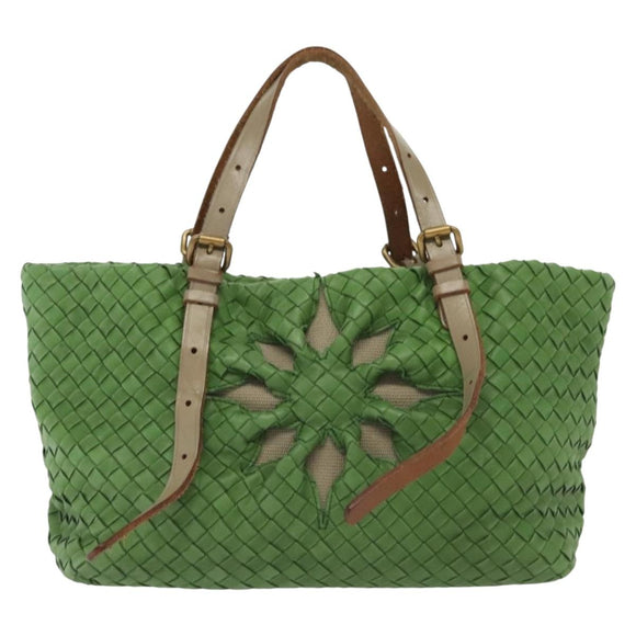 BOTTEGA VENETA INTRECCIATO Hand Bag Leather Green 169759 Auth ep10161