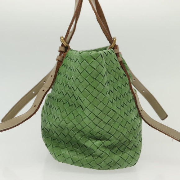 BOTTEGA VENETA INTRECCIATO Hand Bag Leather Green 169759 Auth ep10161