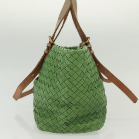 BOTTEGA VENETA INTRECCIATO Hand Bag Leather Green 169759 Auth ep10161