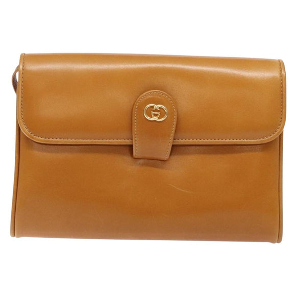 GUCCI Shoulder Bag Leather Brown Gold 004 056 0002 Auth ep10168