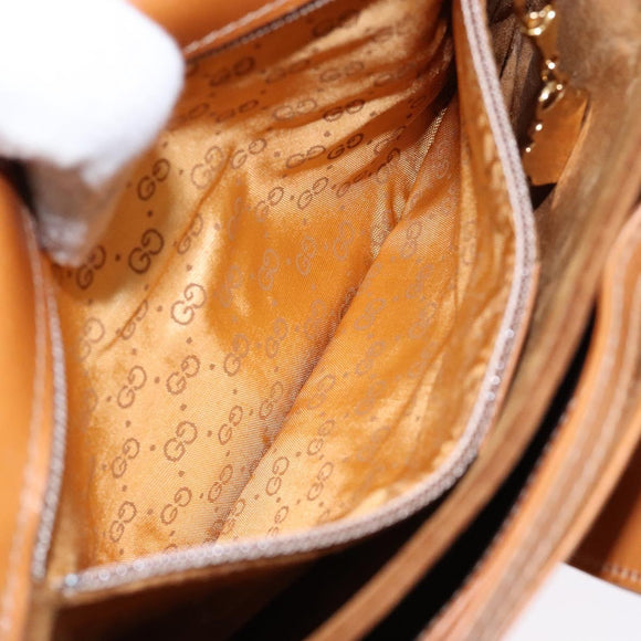 GUCCI Shoulder Bag Leather Brown Gold 004 056 0002 Auth ep10168