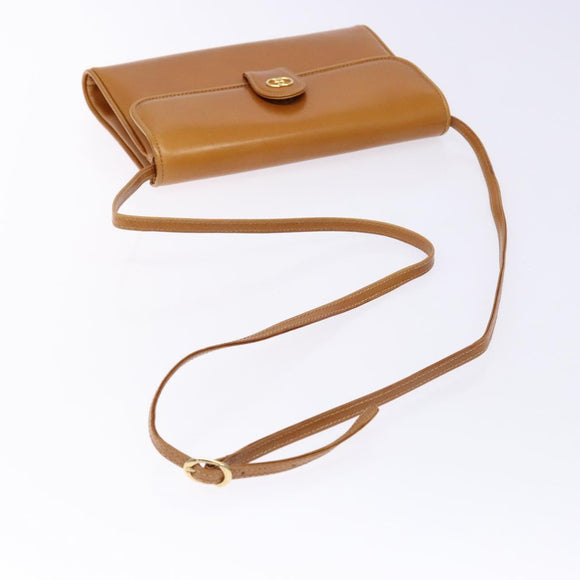 GUCCI Shoulder Bag Leather Brown Gold 004 056 0002 Auth ep10168