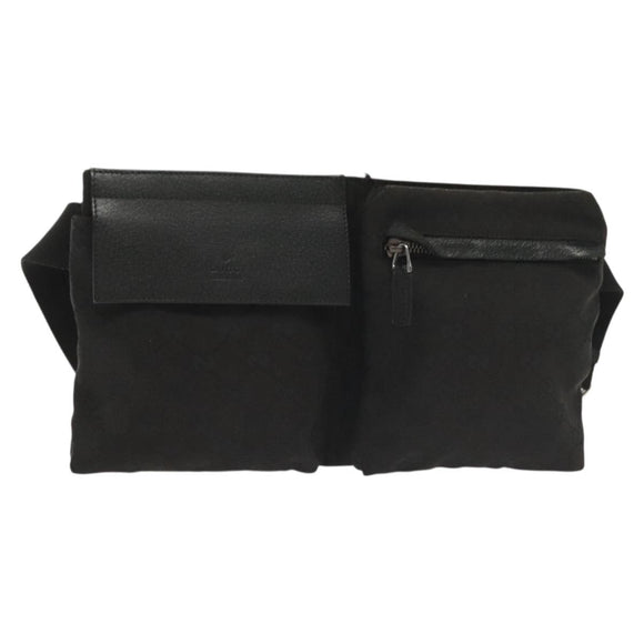 GUCCI GG Canvas Body Bag Black Silver 28566 Auth ep10174