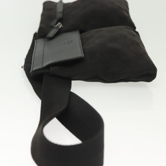 GUCCI GG Canvas Body Bag Black Silver 28566 Auth ep10174