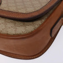 CELINE Macadam Canvas Shoulder Bag Beige Gold Auth ep10178-14