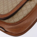 CELINE Macadam Canvas Shoulder Bag Beige Gold Auth ep10178-15