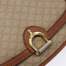 CELINE Macadam Canvas Shoulder Bag Beige Gold Auth ep10178-9