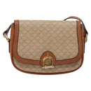 CELINE Macadam Canvas Shoulder Bag Beige Gold Auth ep10178-13