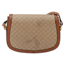 CELINE Macadam Canvas Shoulder Bag Beige Gold Auth ep10178-2