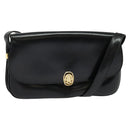CELINE Shoulder Bag Leather Black Gold Auth ep10179-1