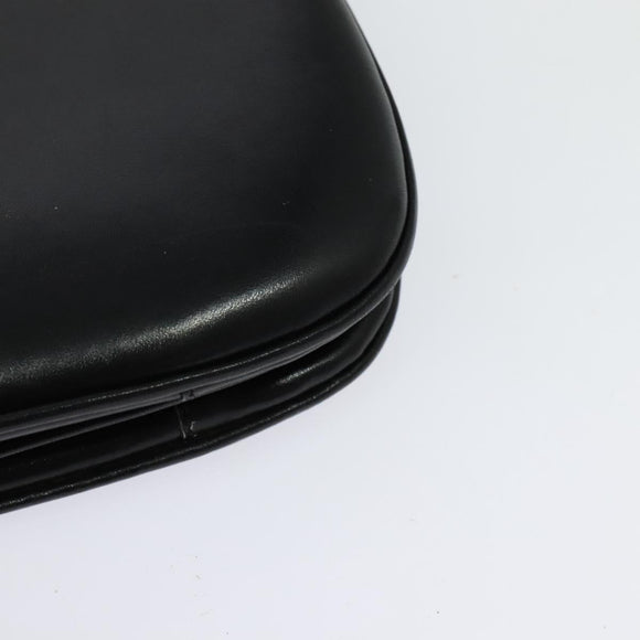 CELINE Shoulder Bag Leather Black Gold Auth ep10179