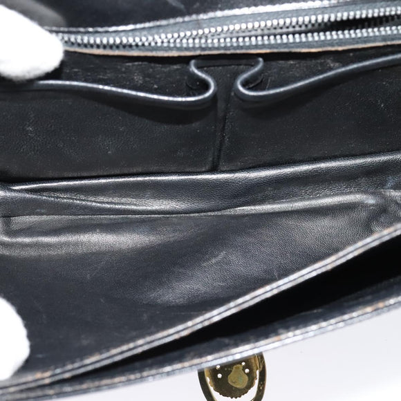 CELINE Shoulder Bag Leather Black Gold Auth ep10179