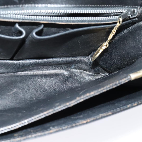 CELINE Shoulder Bag Leather Black Gold Auth ep10179