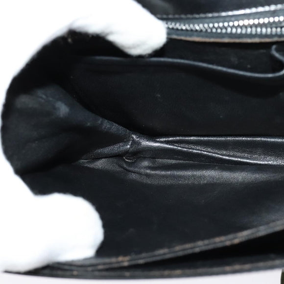 CELINE Shoulder Bag Leather Black Gold Auth ep10179