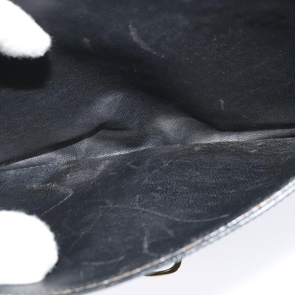 CELINE Shoulder Bag Leather Black Gold Auth ep10179