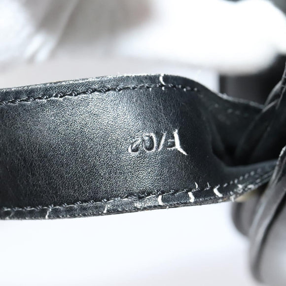 CELINE Shoulder Bag Leather Black Gold Auth ep10179