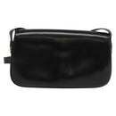 CELINE Shoulder Bag Leather Black Gold Auth ep10179-3