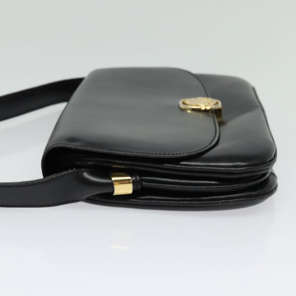 CELINE Shoulder Bag Leather Black Gold Auth ep10179