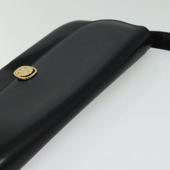 CELINE Shoulder Bag Leather Black Gold Auth ep10179