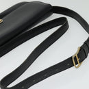 CELINE Shoulder Bag Leather Black Gold Auth ep10179-7