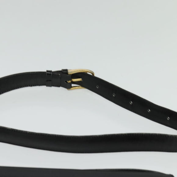 CELINE Shoulder Bag Leather Black Gold Auth ep10179