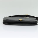 CELINE Shoulder Bag Leather Black Gold Auth ep10179-9