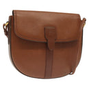 Burberrys Shoulder Bag Leather Gold Brown Auth ep10183-1