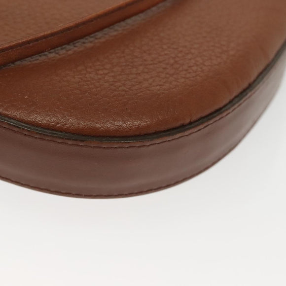 Burberrys Shoulder Bag Leather Gold Brown Auth ep10183