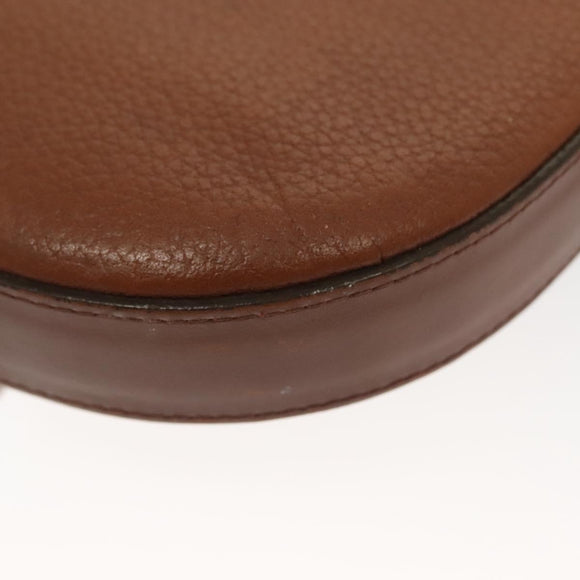 Burberrys Shoulder Bag Leather Gold Brown Auth ep10183