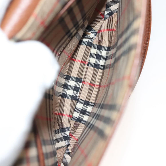 Burberrys Shoulder Bag Leather Gold Brown Auth ep10183