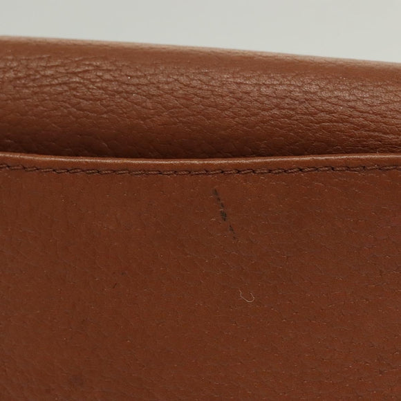 Burberrys Shoulder Bag Leather Gold Brown Auth ep10183