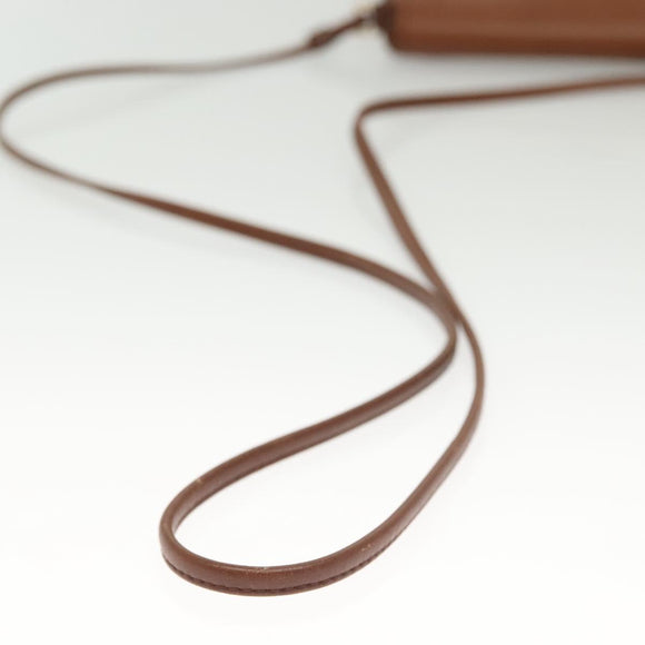 Burberrys Shoulder Bag Leather Gold Brown Auth ep10183