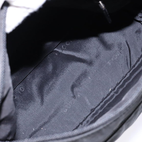 GUCCI Bamboo Hand Bag Nylon Black Silver 000 0509 Auth ep10189