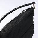 GUCCI Bamboo Hand Bag Nylon Black Silver 000 0509 Auth ep10189-6