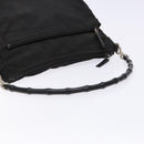 GUCCI Bamboo Hand Bag Nylon Black Silver 000 0509 Auth ep10189-7